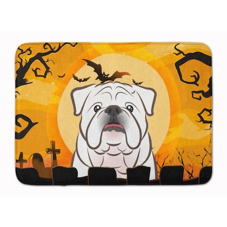 Carolines Treasures Halloween White English Bulldog Machine Washable Memory Foam Mat BB1778RUG